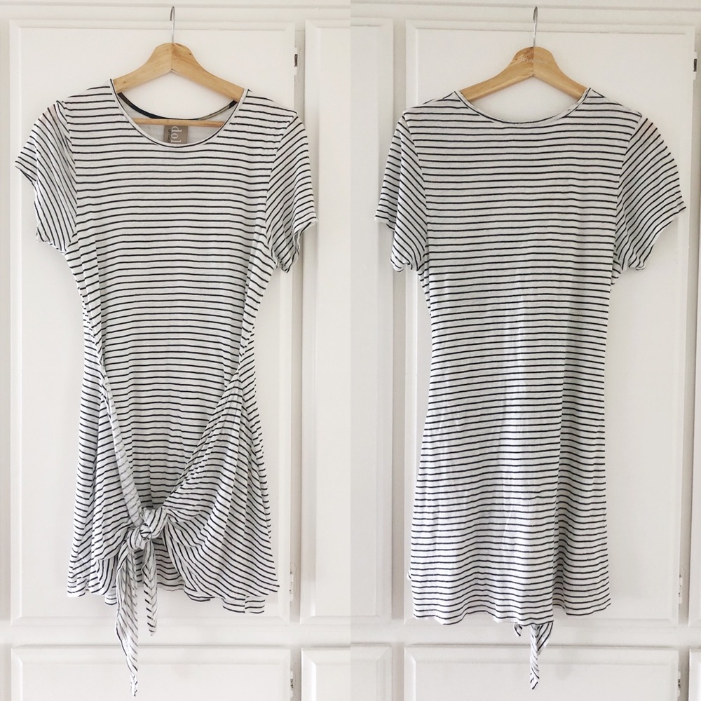 Anthropologie Dolan Striped Front-Knot Dress